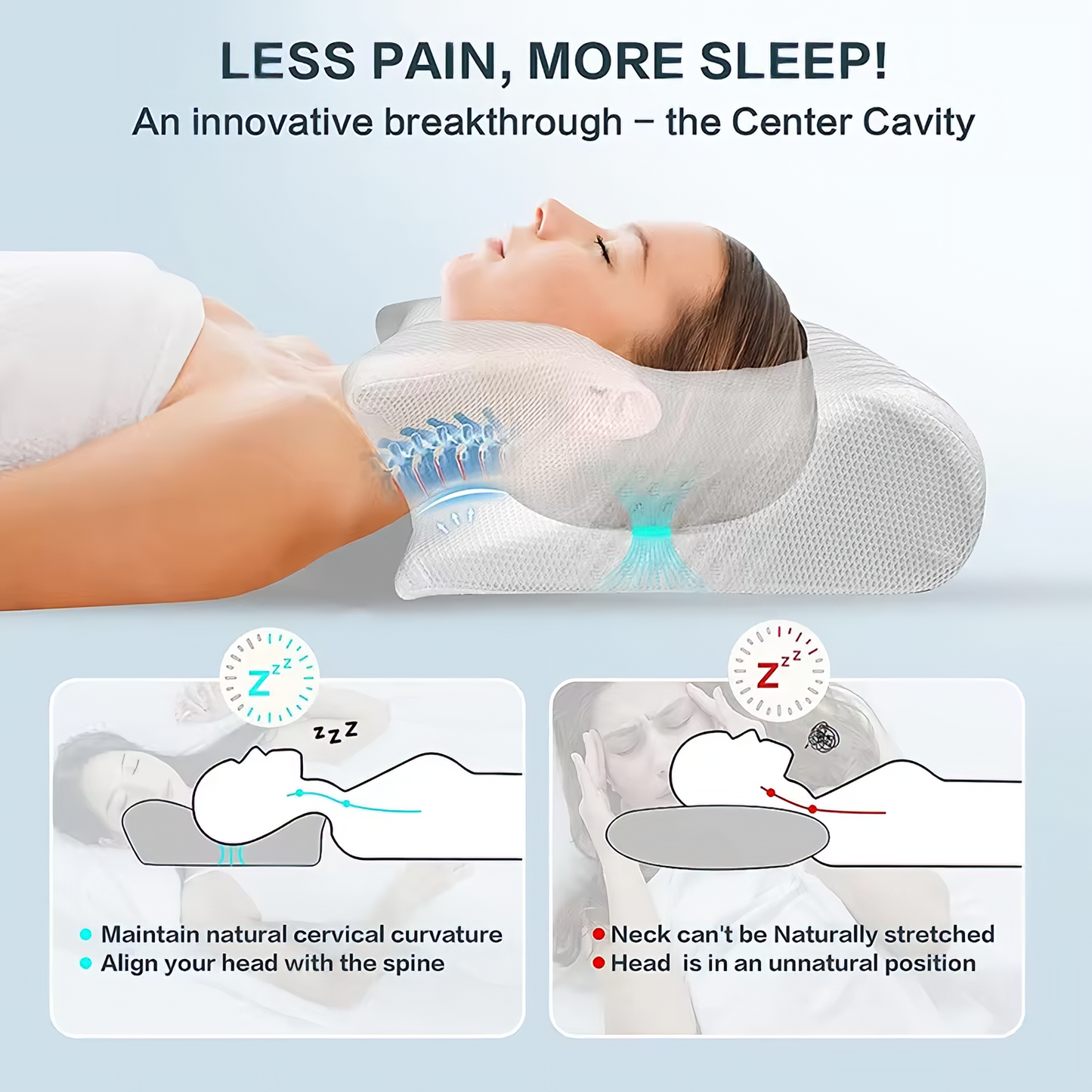 Ergonomic butterfly-shaped memory foam pillow designed for neck and head support during sleep, ideal for reducing neck and shoulder pain. Breathable, hypoallergenic, and eco-friendly materials ensure comfort and healthy sleeping posture. Perfect for side and back sleepers seeking improved spinal alignment and restful nights. Features washable cover and premium design for ultimate relaxation.