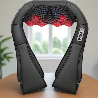 Advanced neck massager and shoulder massager with customizable speed settings, dual-direction kneading, and a relaxing heat therapy function. Ideal for back pain relief, muscle relaxation, and stress relief, this portable Shiatsu massager is designed for home, office, and travel use. Featuring an ergonomic design, auto-shutdown safety, and a durable massage pillow with a comfortable fit.