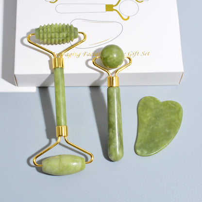 Authentic Jade Roller and Gua Sha Set, Natural Jade Stone Face Roller, Facial Puffiness Reducer, Anti-Aging Skincare Tool, Skin Elasticity Enhancer, Face Sculpting Tool, Muscle Tension Relief, Skin Circulation Booster, Premium Face Massage Roller, Gua Sha Facial Tool for Skincare, Double Chin Reducer, Natural Cooling Effect, Facial Rejuvenation, Skin Detox, Pore Refining Jade Roller, Skincare Routine Enhancer, Jade Beauty Tool, Facial Relaxation, High-Quality Jade Stone Roller, Improve Blood Flow, Youthful 