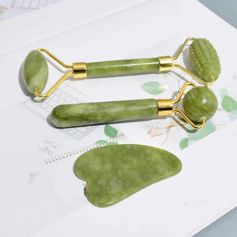 Authentic Jade Roller and Gua Sha Set, Natural Jade Stone Face Roller, Facial Puffiness Reducer, Anti-Aging Skincare Tool, Skin Elasticity Enhancer, Face Sculpting Tool, Muscle Tension Relief, Skin Circulation Booster, Premium Face Massage Roller, Gua Sha Facial Tool for Skincare, Double Chin Reducer, Natural Cooling Effect, Facial Rejuvenation, Skin Detox, Pore Refining Jade Roller, Skincare Routine Enhancer, Jade Beauty Tool, Facial Relaxation, High-Quality Jade Stone Roller, Improve Blood Flow, Youthful 