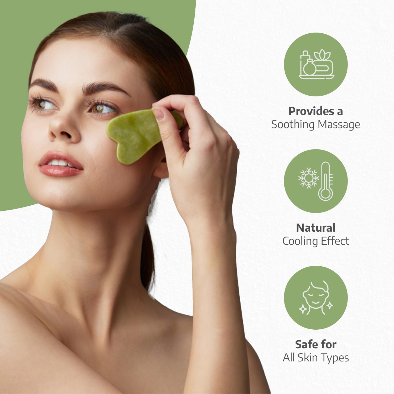 Authentic Jade Roller and Gua Sha Set, Natural Jade Stone Face Roller, Facial Puffiness Reducer, Anti-Aging Skincare Tool, Skin Elasticity Enhancer, Face Sculpting Tool, Muscle Tension Relief, Skin Circulation Booster, Premium Face Massage Roller, Gua Sha Facial Tool for Skincare, Double Chin Reducer, Natural Cooling Effect, Facial Rejuvenation, Skin Detox, Pore Refining Jade Roller, Skincare Routine Enhancer, Jade Beauty Tool, Facial Relaxation, High-Quality Jade Stone Roller, Improve Blood Flow, Youthful 