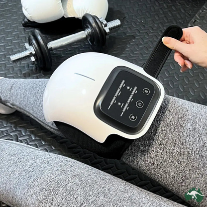 Aymor KneePulse Massager designed for knee pain relief, muscle recovery, and increased blood circulation. This ergonomic massager offers adjustable pulse settings to target knee muscles effectively, promoting faster recovery and relaxation after workouts or long days. Perfect for knee joint support, post-exercise therapy, and home muscle care